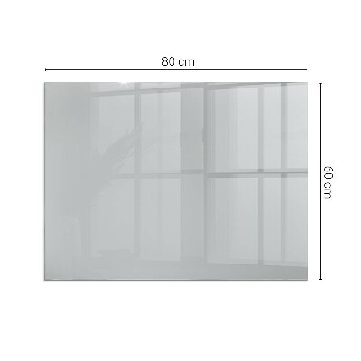 Glass fire hearth rectangular Color Light grey