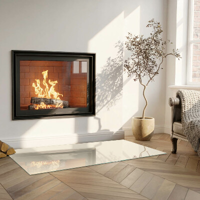 Corner glass hearth rectangular Color Beige