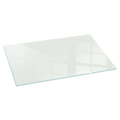 Corner glass hearth rectangular Ivory color