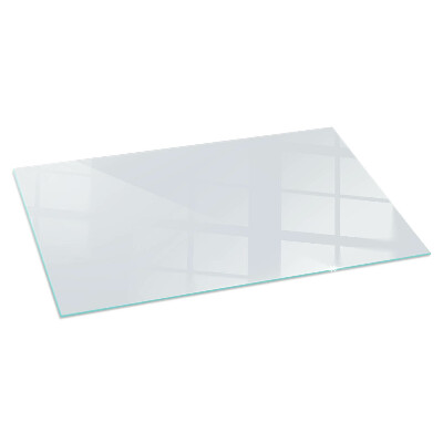 Glass fire hearth rectangular Color Light grey