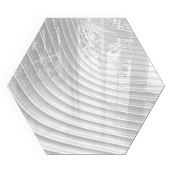 Sechseckige glass hearth pad Waves of sophisticated patterns