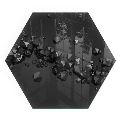 Sechseckige glass hearth for stove Cloud shapes in an abstract composition