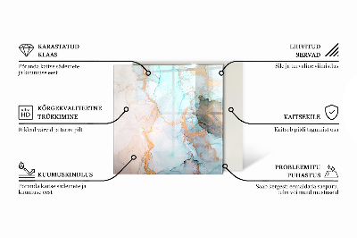 Sechseckige glass hearth for stove Cloud shapes in an abstract composition