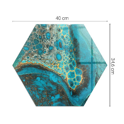 Sechseckige glass hearth for stove An expressive motif with an organic form