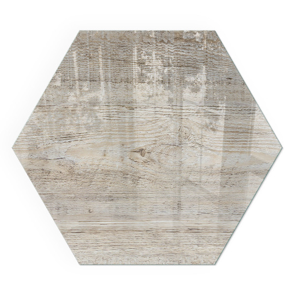 Sechseckige glass hearth pad Delicate texture of light wood