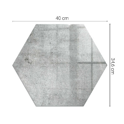 Sechseckige glass hearth for stove Raw concrete motif