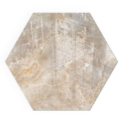Sechseckige glass hearth pad Stone motif in organic style