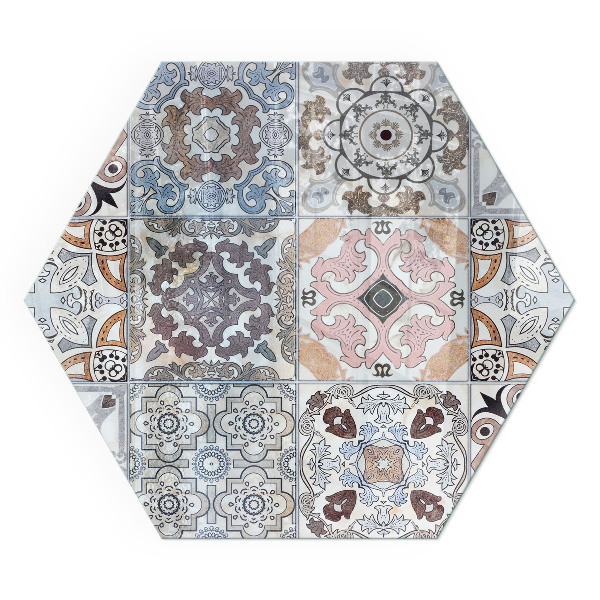 Sechseckige glass hearth pad Mosaic-style patterned tiles