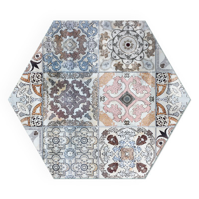 Sechseckige glass hearth pad Mosaic-style patterned tiles