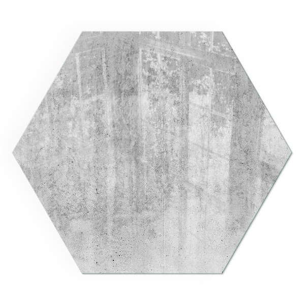 Sechseckige glass fire hearth Concrete texture in an industrial style