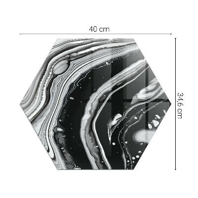 Sechseckige glass hearth for stove Lines and waves in a modern version