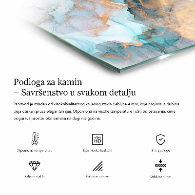 Sechseckige glass hearth pad Abstract color waves