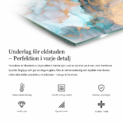 Sechseckige glass hearth pad Abstract color waves