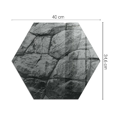 Sechseckige corner glass hearth Natural stone motif