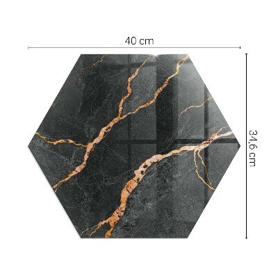 Sechseckige glass fire hearth Classic marble with subtle veining