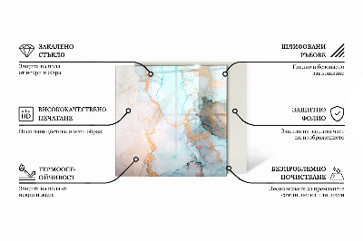 Sechseckige glass hearth for stove Marble pattern in a modern style