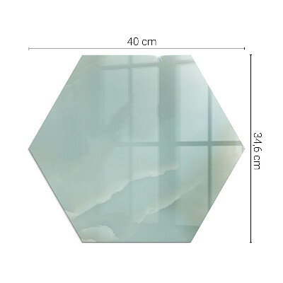 Sechseckige glass hearth for stove Elegant marble motif