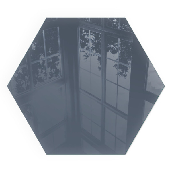 Sechseckige corner glass hearth Color: Dark Blue