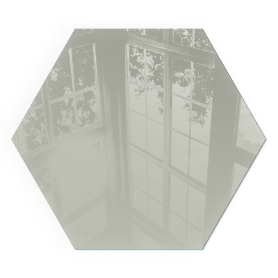 Sechseckige glass fire hearth Color Gray-green