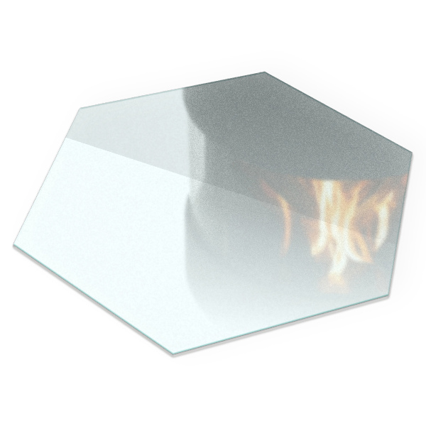 Glass hearth plate Hexagonal semi-transparent