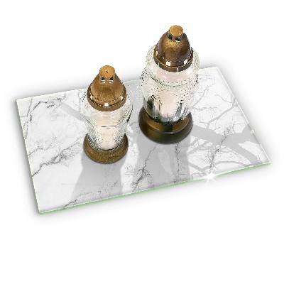 Glass candle plate decorative Elegant marble texture