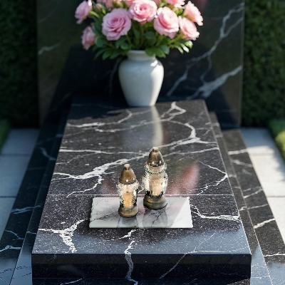 Glass candle plate decorative Elegant marble texture