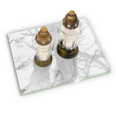 Glass candle plate decorative Elegant marble texture
