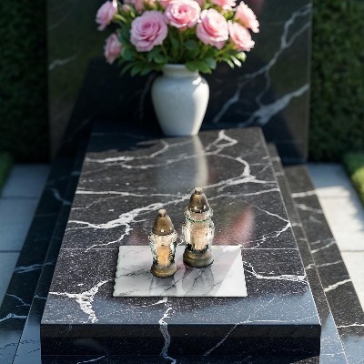 Glass candle plate decorative Elegant marble texture