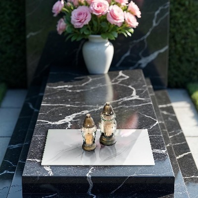 Glass candle plate decorative Delicate marble