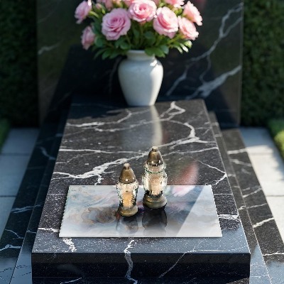 Grave candle coaster decorative Marble texture
