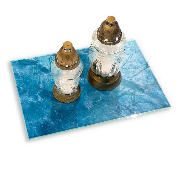 Grave candle coaster decorative Blue water