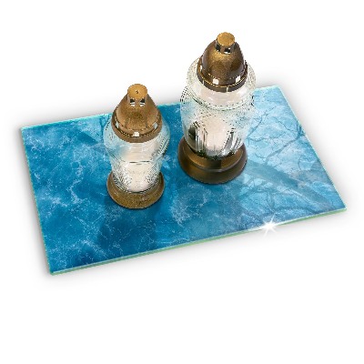 Grave candle coaster decorative Blue water