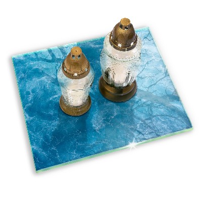 Grave candle coaster decorative Blue water