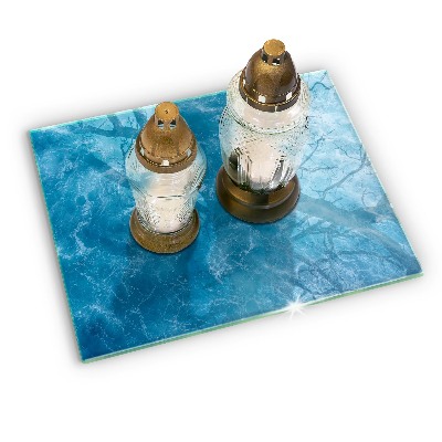 Grave candle coaster decorative Blue water