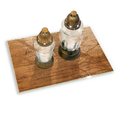 Glass candle plate decorative Wood plank texture
