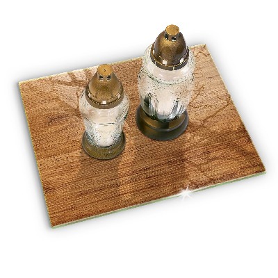 Glass candle plate decorative Wood plank texture