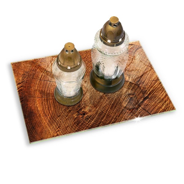 Grave candle coaster decorative Wood tree rings