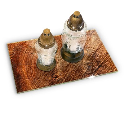 Grave candle coaster decorative Wood tree rings
