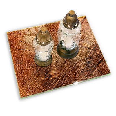 Grave candle coaster decorative Wood tree rings