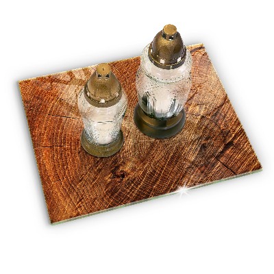Grave candle coaster decorative Wood tree rings