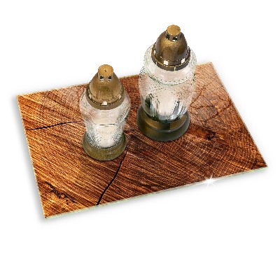 Glass candle plate decorative Wood structure
