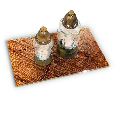 Glass candle plate decorative Wood structure