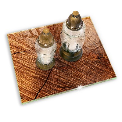 Glass candle plate decorative Wood structure