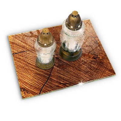 Glass candle plate decorative Wood structure