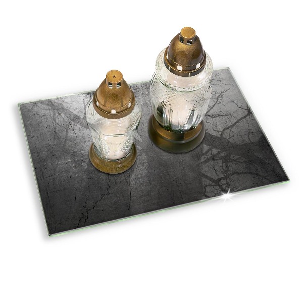 Glass candle plate decorative Metal texture