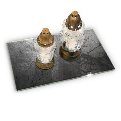 Glass candle plate decorative Metal texture