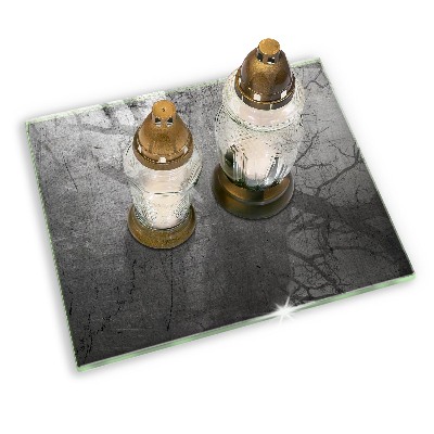 Glass candle plate decorative Metal texture