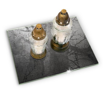 Glass candle plate decorative Metal texture