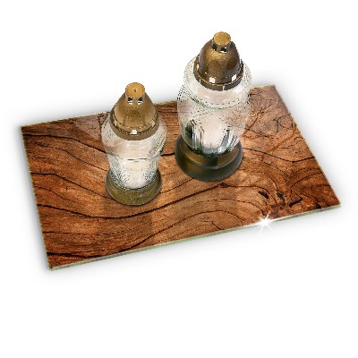 Grave candle coaster decorative Wood plank texture
