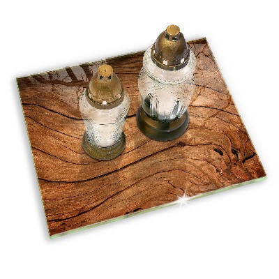 Grave candle coaster decorative Wood plank texture